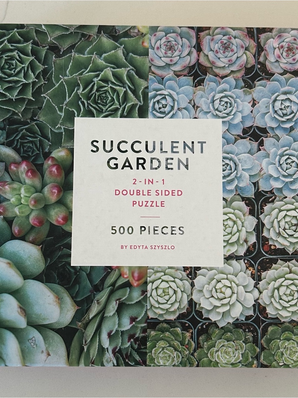 Galison Succulent Garden 2-in-1 Double Sided Puzzle